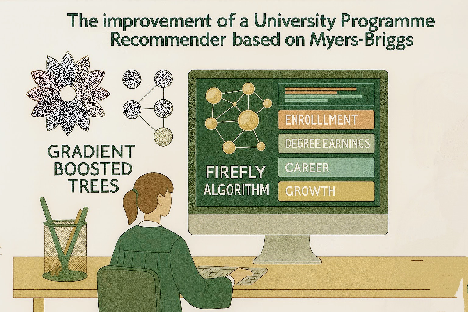 University Program Recommender System Based on MBTI by Using Gradient Boosted Trees
                                and Firefly Algorithm