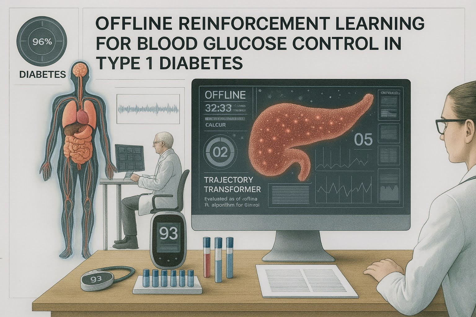 Evaluation of Offline
                                Reinforcement Learning for Blood Glucose Level Control in Type 1 Diabetes